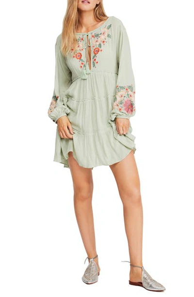 Shop Free People Spell On You Embroidered Minidress In Green