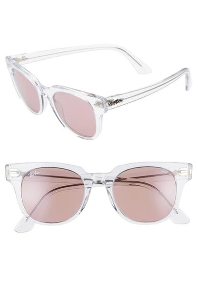 Shop Ray Ban Meteor 50mm Wayfarer Photochromic Sunglasses - Crystal/ Violet Solid