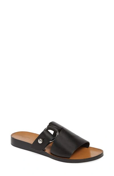 Shop Rag & Bone Arc Slide Sandal In Black Leather