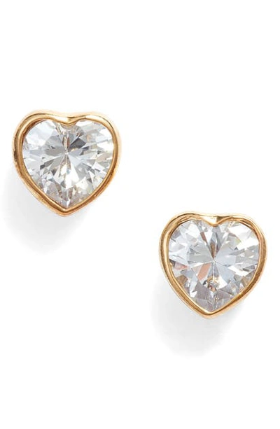 Shop Kate Spade Romantic Rocks Stud Earrings In Clear/ Gold