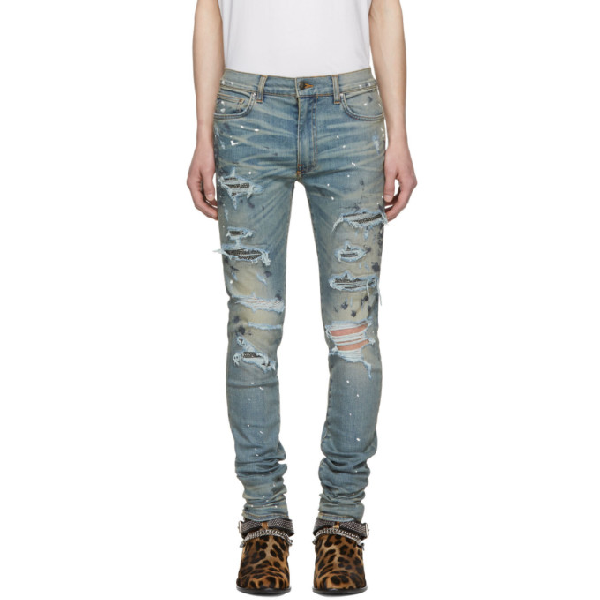 amiri crystal destroyed jeans