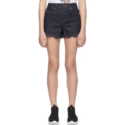 Shop Red Valentino Indigo Denim Shorts