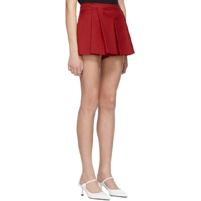 Shop Red Valentino Red Pleated Shorts