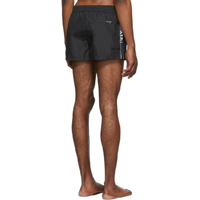 Shop Dolce & Gabbana Black 'king' Swim Shorts