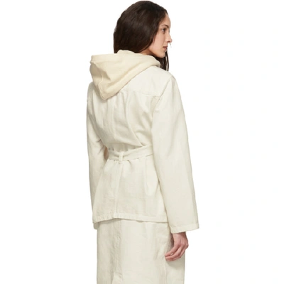 Shop Lemaire White Martial Jacket In 683 Vert De