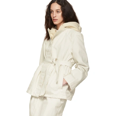 Shop Lemaire White Martial Jacket In 683 Vert De