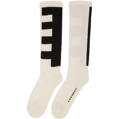 Shop Rick Owens Drkshdw White Geometric Logo Socks