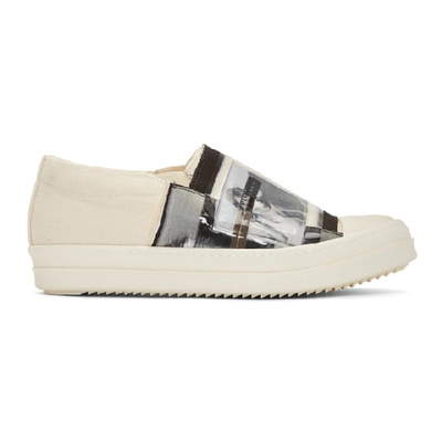 Shop Rick Owens Drkshdw Off-white Patch Feature Boat Sneakers In Nat21211