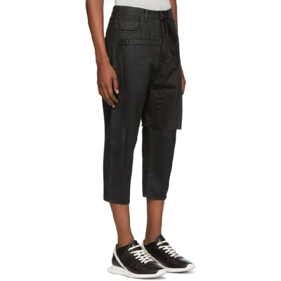 Shop Rick Owens Drkshdw Black Combo Collapse Cropped Jeans In Blkblk9909