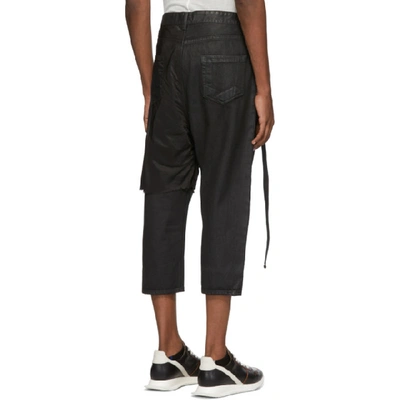 Shop Rick Owens Drkshdw Black Combo Collapse Cropped Jeans In Blkblk9909