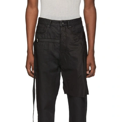 Shop Rick Owens Drkshdw Black Combo Collapse Cropped Jeans In Blkblk9909