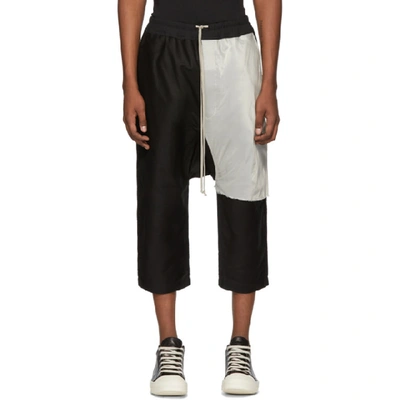 Shop Rick Owens Drkshdw Black Combo Drawstring Cropped Lounge Pants In Blknat0921