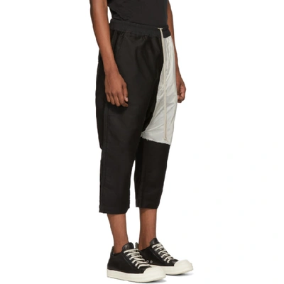 Shop Rick Owens Drkshdw Black Combo Drawstring Cropped Lounge Pants In Blknat0921