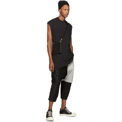 Shop Rick Owens Drkshdw Black Combo Drawstring Cropped Lounge Pants In Blknat0921