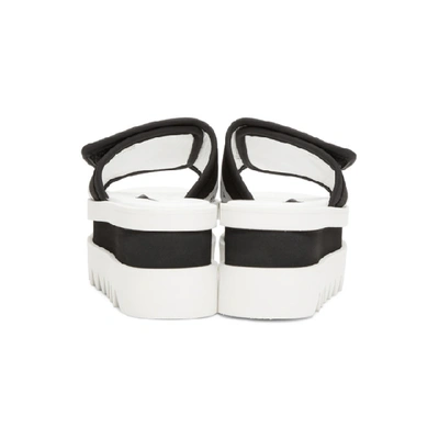 Shop Stella Mccartney Black And White Sneak-elyse Slide Sandals