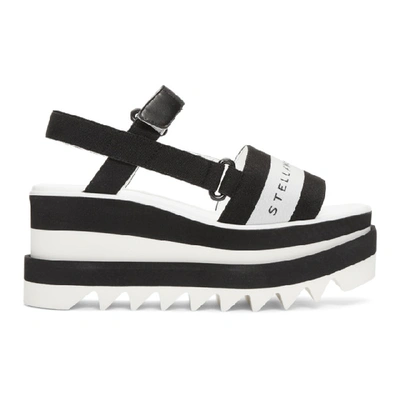 Shop Stella Mccartney Black And White Sneak-elyse Sandals In 1006 Black