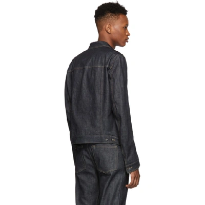 Shop Rick Owens Drkshdw Indigo Denim Worker Jacket In Blue 29