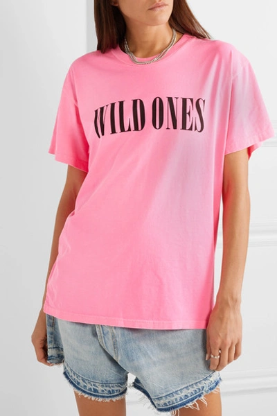 Shop Amiri Wild Ones Printed Neon Cotton-jersey T-shirt