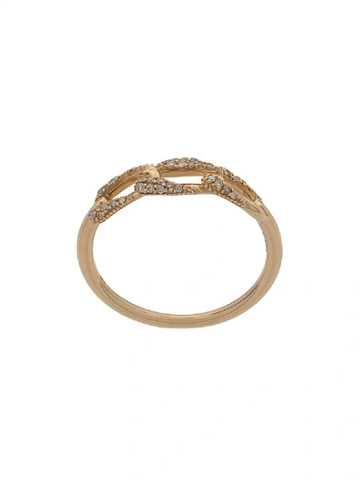 ASTLEY CLARKE 14KT ROSE GOLD MINI VELA DIAMOND RING - 金色