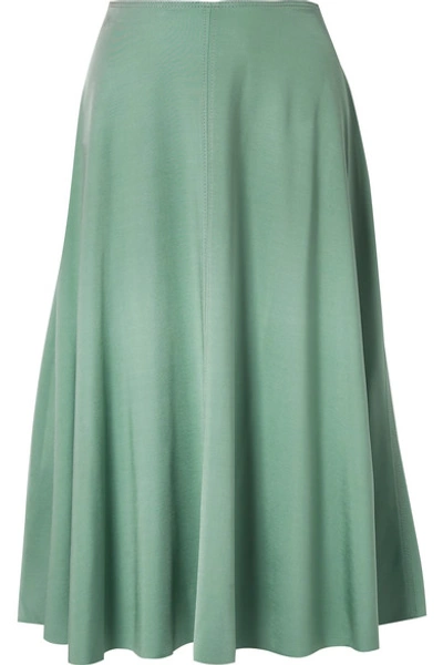 Shop Acne Studios Iphy Flu Jersey Midi Skirt In Jade