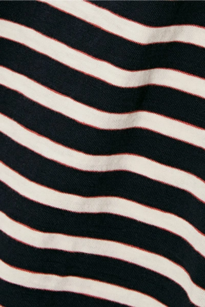 Shop Current Elliott The Twisted Striped Stretch-cotton Jersey Tank In Navy