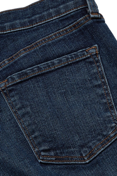 Shop J Brand Ruby 30" High-rise Slim-leg Jeans In Dark Denim