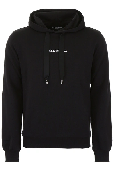 Shop Dolce & Gabbana Logo Hoodie In Black