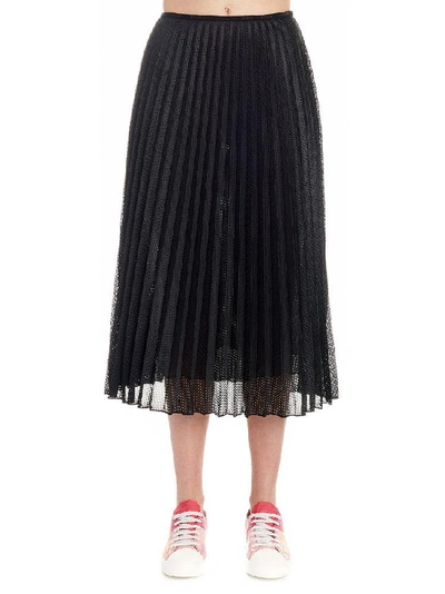 Shop Moncler Pleated Skirt In Black