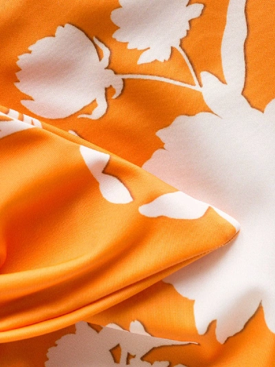 Shop Johanna Ortiz Fable Of The Tropics V-neck Bow Swimsuit In Monk Orange