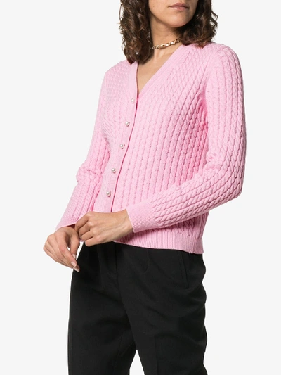 Shop Alessandra Rich Knitted Button-down Cardigan In 1321 Pink