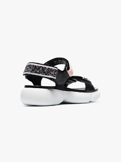 Shop Prada Black Cloudburst 40 Platform Leather Sandals