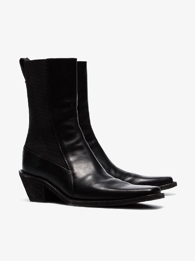 Shop Haider Ackermann Black Ela 50 Leather Ankle Boots In 099 Black