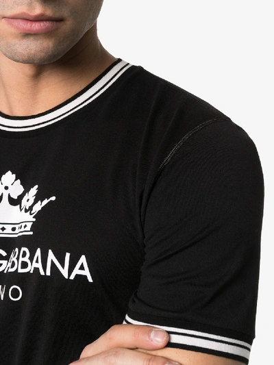 Shop Dolce & Gabbana Crown Logo Graphic T-shirt In Black