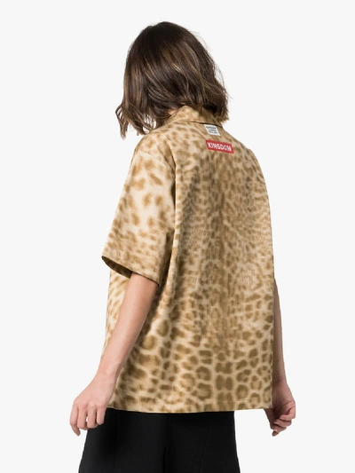 Shop Burberry Short-sleeve Animal Print Shirt In Neutrals