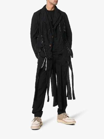 Shop Comme Des Garçons Homme Deux Comme Des Garçons Homme Plus Torn Strips Straight-leg Trousers In Black