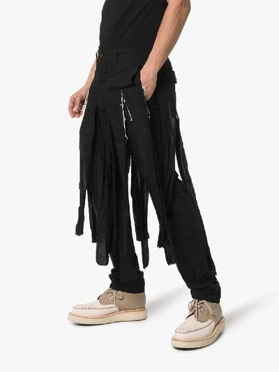 Shop Comme Des Garçons Homme Deux Comme Des Garçons Homme Plus Torn Strips Straight-leg Trousers In Black