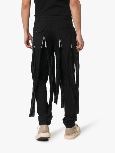 Shop Comme Des Garçons Homme Deux Comme Des Garçons Homme Plus Torn Strips Straight-leg Trousers In Black