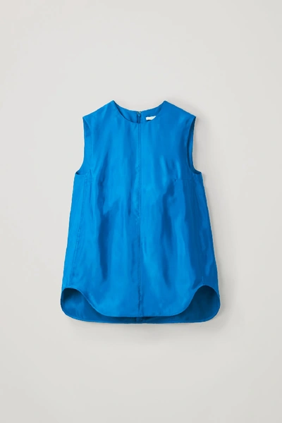 Shop Cos Topstitched Sleeveless Top In Blue