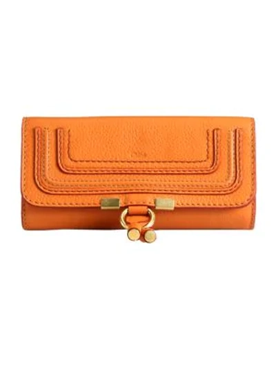 Shop Chloé Marcie Flap Continental Wallet In Indian Summer