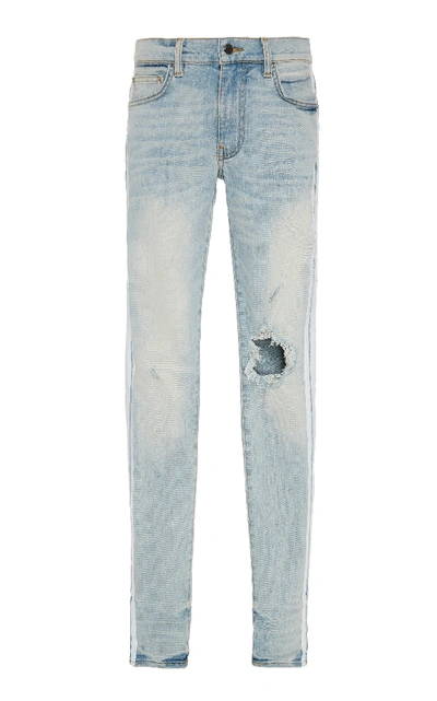 Shop Amiri Broken Mid-rise Skinny Jeans In Blue