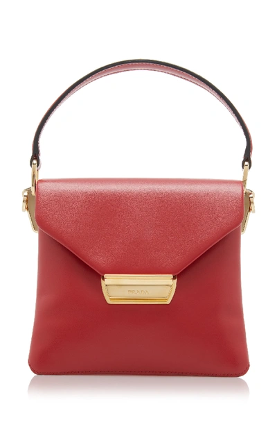 Shop Prada New Calf Mini Top Handle Bag In Red