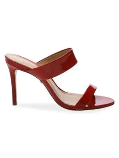 Shop Schutz Leia Patent Leather Backless High Heel Sandals In Red