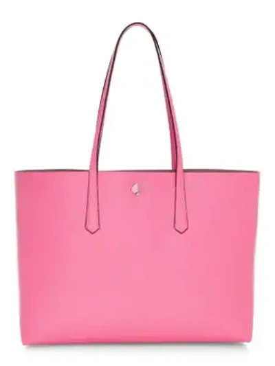 Shop Kate Spade Large Molly Leather Tote In Hibiscus Tea