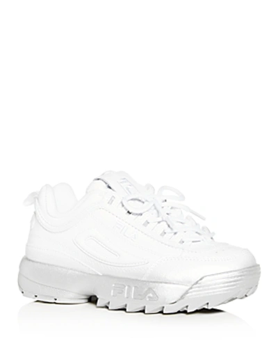 Shop Fila Women's Disruptor 2 Premium Low-top Sneakers In Silver/white