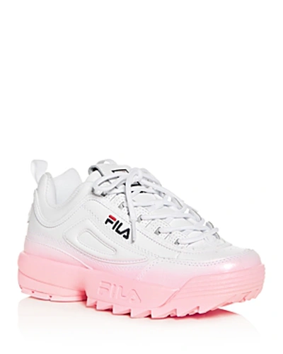 Shop Fila Women's Disruptor 2 Premium Low-top Sneakers In White/pink