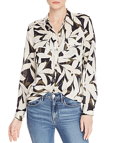 Shop Equipment Slim Signature Floral-print Blouse In True Black Multi