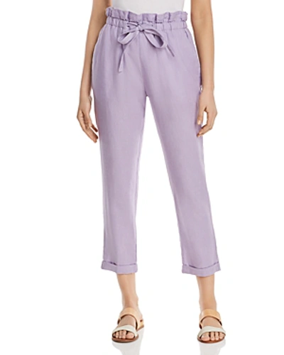 Shop Dkny Cropped Paperbag-waist Pants In Lilac