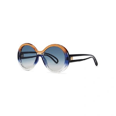 Shop Givenchy Gv 7105 Dégradé Round-frame Sunglasses In Blue