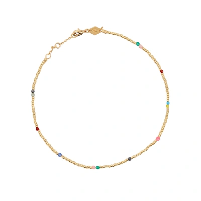 Shop Anni Lu Confetti 18kt Gold-plated Beaded Anklet