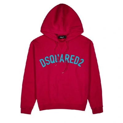 Shop Dsquared2 Red Logo Cotton Sweatshirt